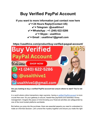 Best To 10 Sites Buying Verified PayPal Account