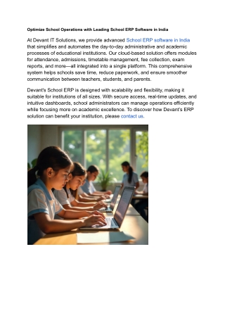 Optimize School Operations with Leading School ERP Software in India
