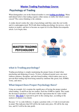Master Your Trading Behavior for Better Risk Control