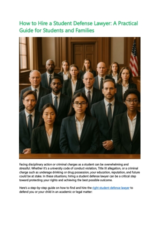 How to Hire a Student Defense Lawyer