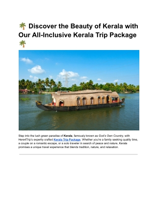 Kerala Trip Package