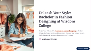 Bachelor in Fashion Designing from Wisdom College for Creativity & Design
