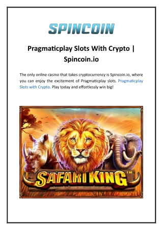 pragmaticplay slots with crypto spincoin io