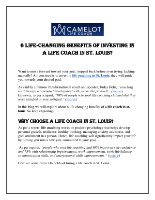 6 Life-Changing Benefits of Investing in a Life Coach in St. Louis?