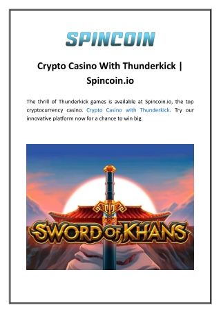 Crypto Casino With Thunderkick
