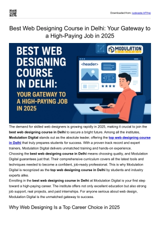 Best Web Designing Course in Delhi