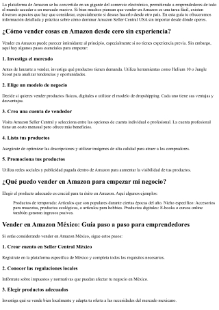 Dominando Amazon Seller Central USA desde otro país: Guía práctica