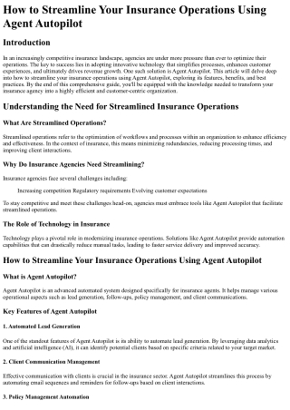 how to streamline your insurance operations using
