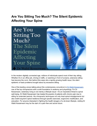 Keep Your Spine Safe: How Dr Walid Kesserwani Reverse-Sits Sitting Damage