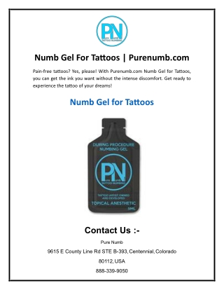 Numb Gel For Tattoos Purenumb.com