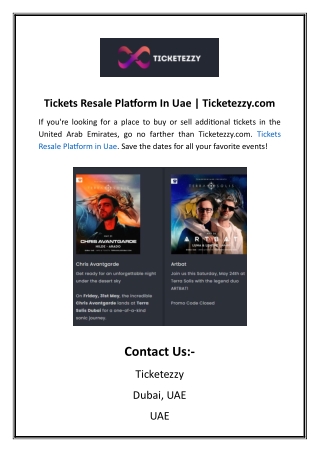 tickets resale platform in uae ticketezzy com
