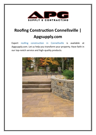 Roofing Construction Connellsville