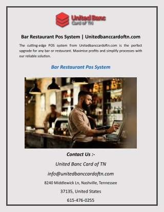 Bar Restaurant Pos System  Unitedbanccardoftn.com