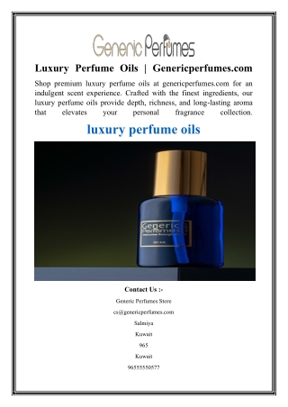 Luxury Perfume Oils  Genericperfumes.com