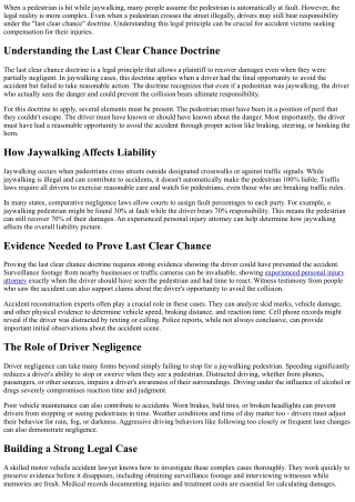 Can a Jaywalking Accident Lawyer Prove Driver Had Last Clear Chance?