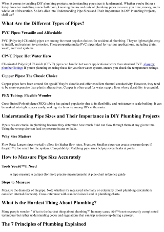 when it comes to tackling diy plumbing projects