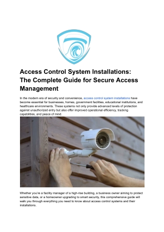 access control system installations the complete