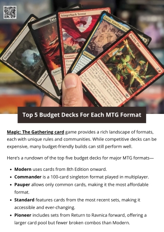 Top 5 Budget Decks For Each MTG Format