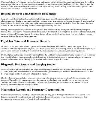 What Medical Records Does a Medical Negligence Attorney Need?