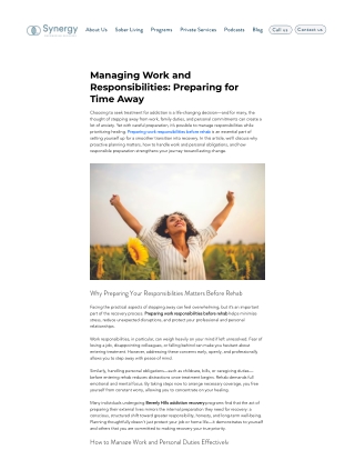 Managing Work and Responsibilities: Preparing for Time Away