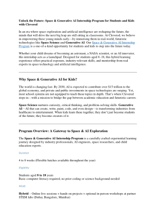 unlock the future space generative ai internship