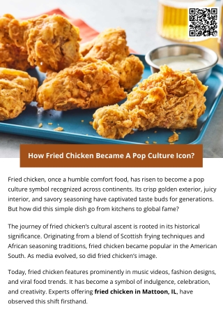 How Fried Chicken Became A Pop Culture Icon?