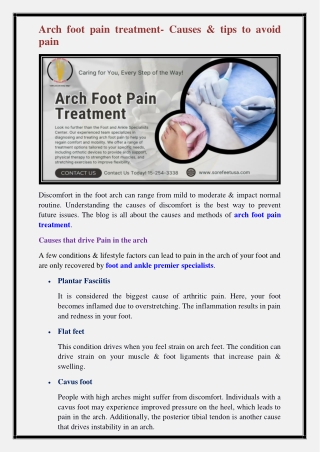 arch foot pain treatment