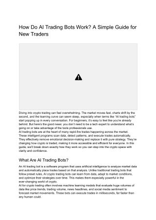 Getting Started with AI Trading Bots: What New Traders Should Know
