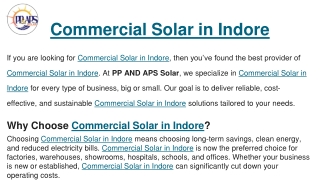 Commercial Solar in Indore