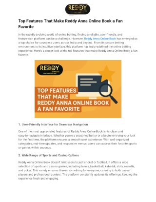 Top Features That Make Reddy Anna Online Book a Fan Favorite