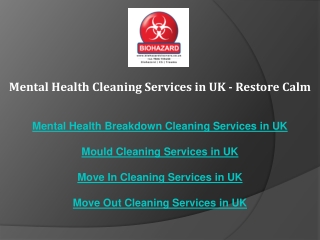Mental Health Cleaning Services in UK - Restore Calm
