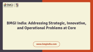 BMGI India: Addressing Strategic, Innovative, and Operational Problems at Core