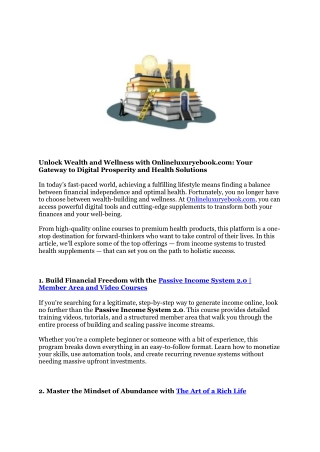 unlock wealth and wellness with onlineluxuryebook