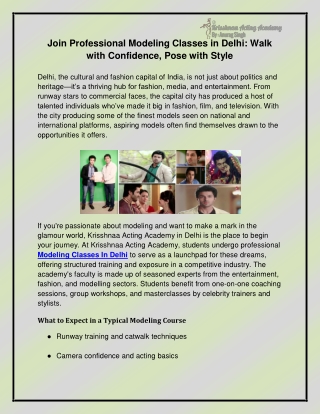 join professional modeling classes in delhi walk