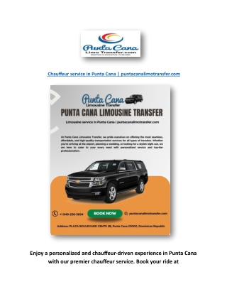 Chauffeur service in Punta Cana | puntacanalimotransfer.com