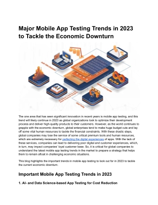 Major Mobile App Testing Trends in 2023 to Tackle the Economic Downturn