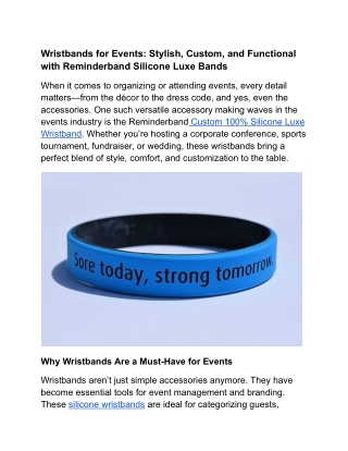Wristbands for Events_ Custom Silicone Bands by Reminderband