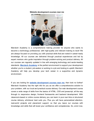 Website development courses near me | MARCTECH ACADEMY