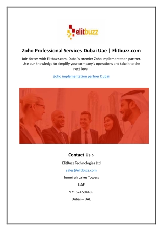 zoho professional services dubai uae elitbuzz com