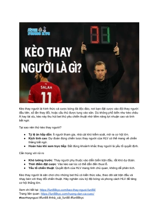 Bí Mật Thắng Kèo Thay Người Với Tài Khoản Fun88 Kyc