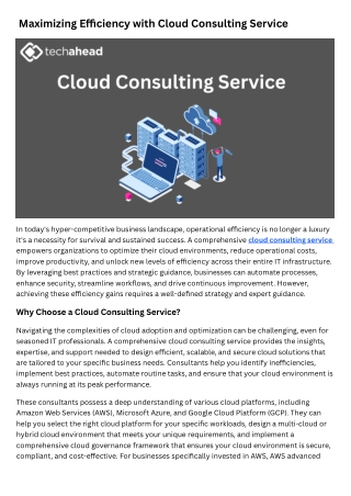 maximizing e ciency with cloud consulting service