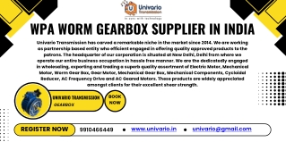 WPA WORM GEARBOX SUPPLIER IN INDIA