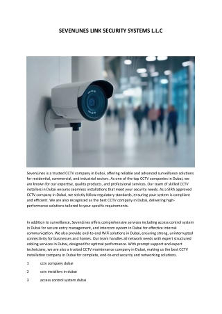 best cctv installation company in dubai-SEVENLINES