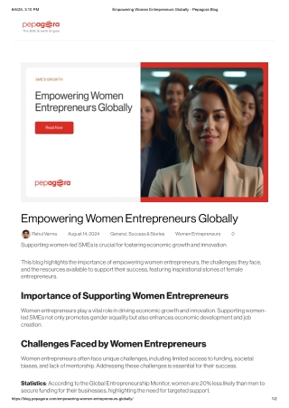 Empowering Women Entrepreneurs Globally