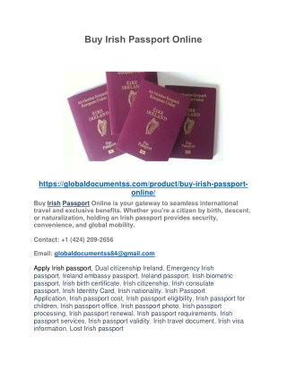Buy Irish Passport Online PDF