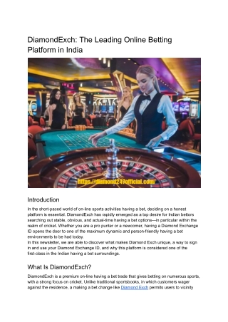 _Diamond Exch_ The Leading Online Betting Platform