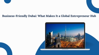 Business-Friendly Dubai What Makes It a Global Entrepreneur Hub