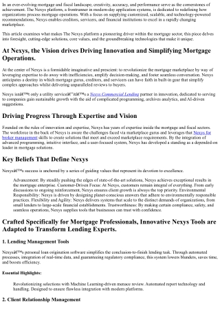 Bridging Legacy and Modern Lending,   Nexys Products Combines    Innovative Solu