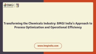 Transforming the Chemicals Industry BMGI India's Approach to Process Optimization and Operational Efficiency