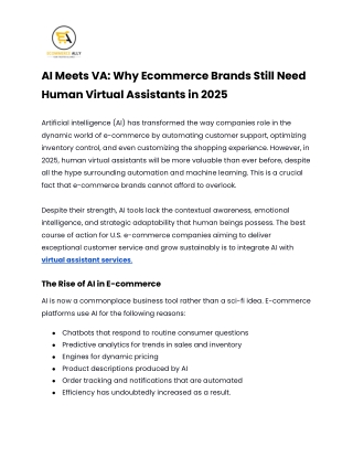 AI Meets VA_ Why Ecommerce Brands Still Need Human Virtual Assistants in 2025